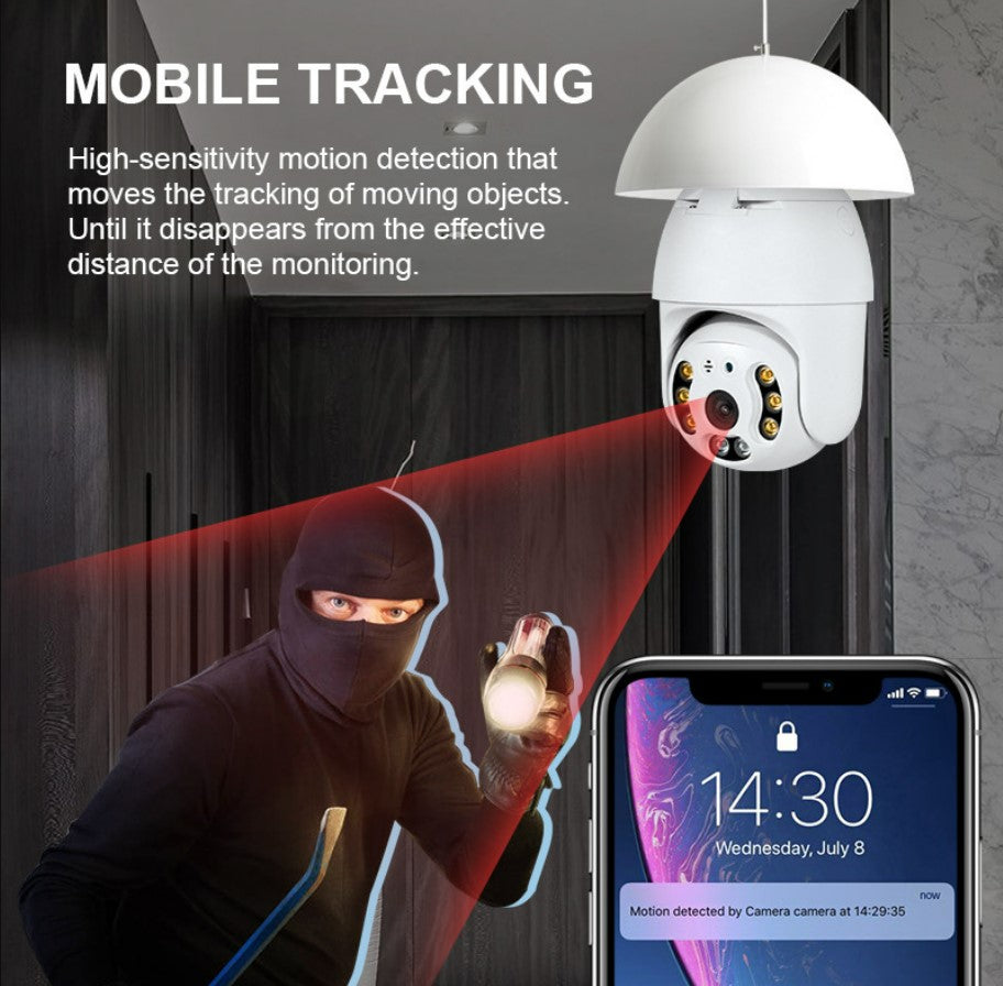 3mp Tuya Smart Wide Wifi Indoor Lamp Head Surveillance Camera