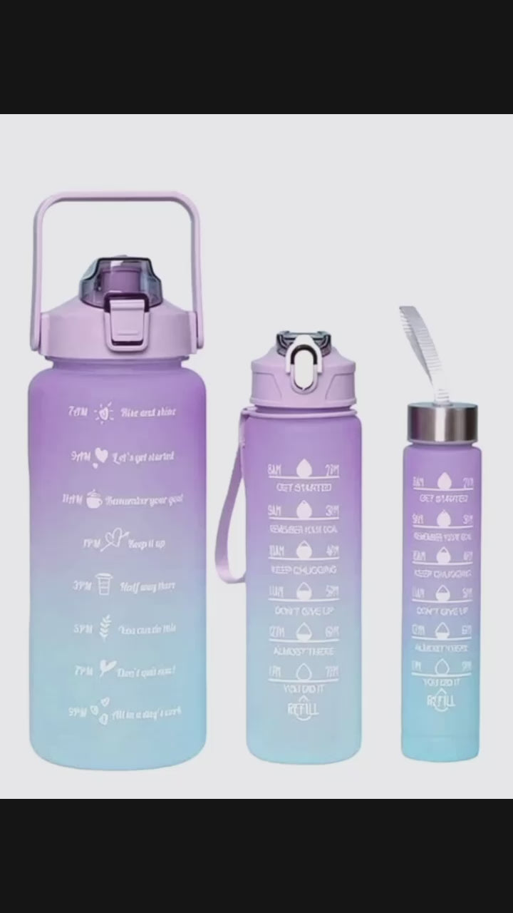 Motivational Water Bottles - Set of 3 (2Ltr/700Ml/300Ml)