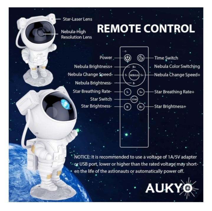 LED Astronaut Starry Galaxy Night Light