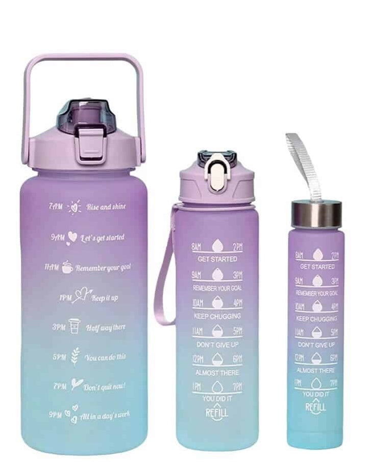 Motivational Water Bottles - Set of 3 (2Ltr/700Ml/300Ml)